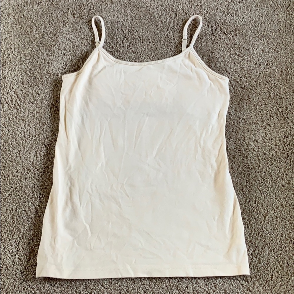 Cream cotton camisole with built in bra